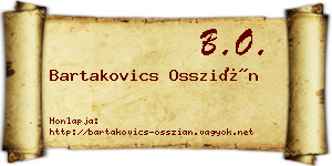 Bartakovics Osszián névjegykártya